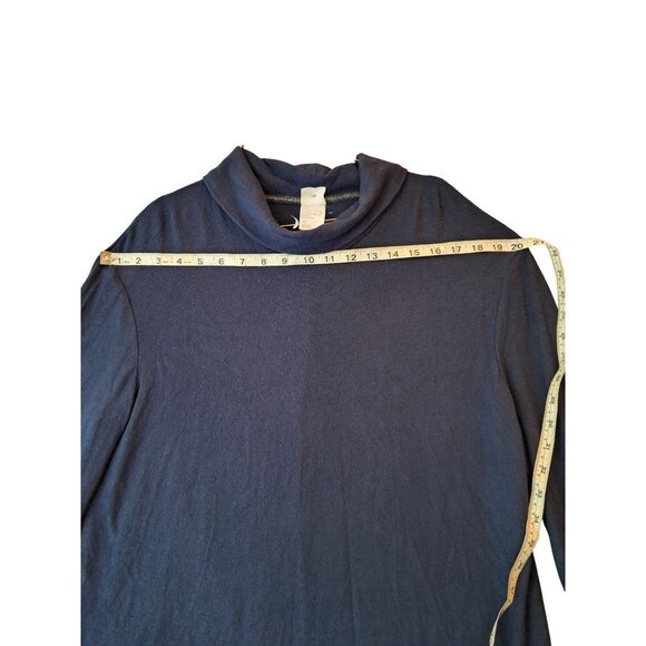 Stars Above Women's Cozy Knit Navy Blue Turtleneck Loungewear Sweater - Size Med - Picture 6 of 10